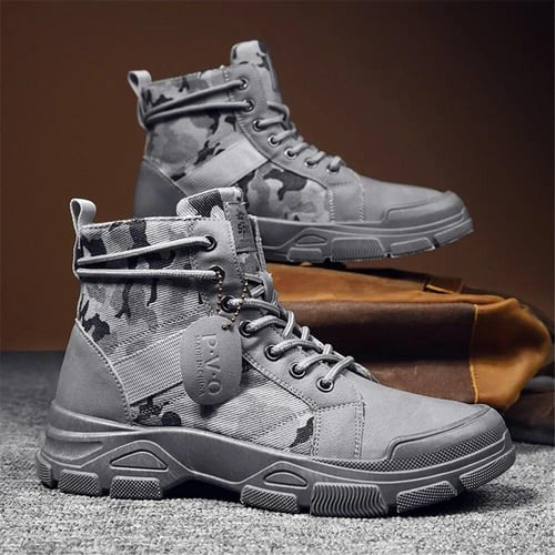 Winter Men Tactical Boots Men Desert Combat Outdoor Army Hiking Shoes Non  Slip