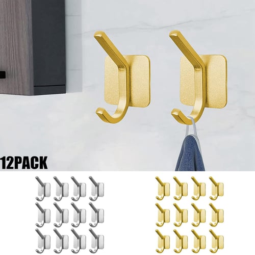 12 Pack Adhesive Hooks Heavy Duty Wall Hook Towel Hooks And Coat