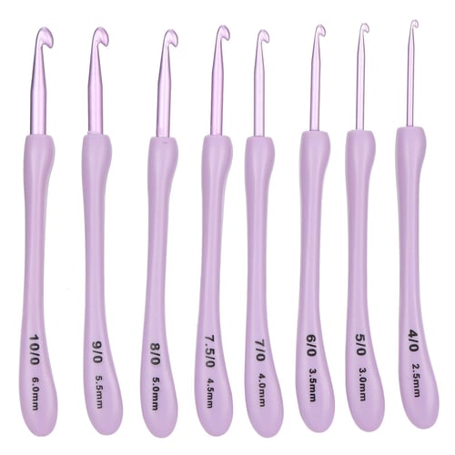 Cheap 8pcs ABS Material 2.5MM-6MM Crochet Hooks Ergonomic Handle