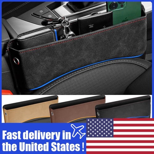 2pcs Car Seat Gap Filler Storage Box Organizer, Seat Side Pocket &  Leak-proof Design, Black