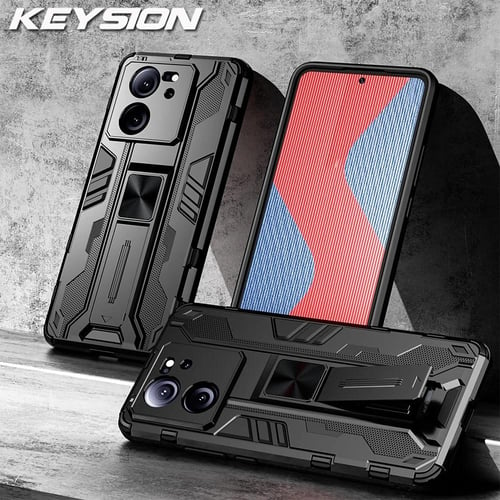 Cheap KEYSION Luxury Retro Leather Case for Xiaomi 13T 13T Pro 5G Soft  Silicone+PC Shockproof Phone Back Cover for Redmi K60 Ultra