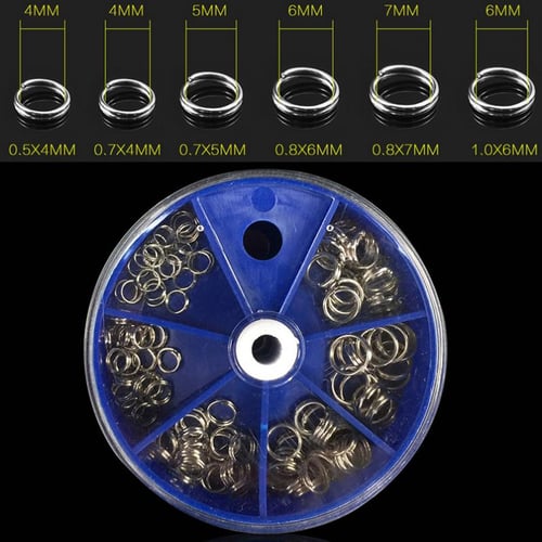 115pcs High Carbon Stainless Steel Double Loop Fishing Ring 6 Size Mixed  Split Clip Quick Change Hook Connector with Box - buy 115pcs High Carbon  Stainless Steel Double Loop Fishing Ring 6