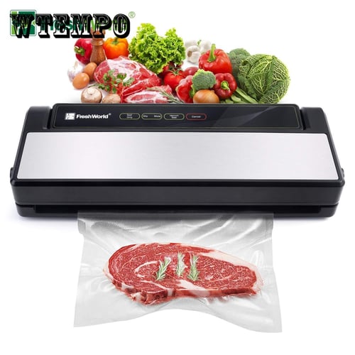 220V/110V Vacuum Sealer Packaging Machine with Free 10pcs Vacuum Bags  Household Black Food EU/UK/