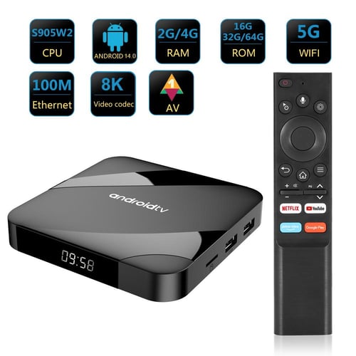 Android 14.0 TV Box 8K HD 2.4G 5G Dual Band Smart TV Box Bluetooth ...