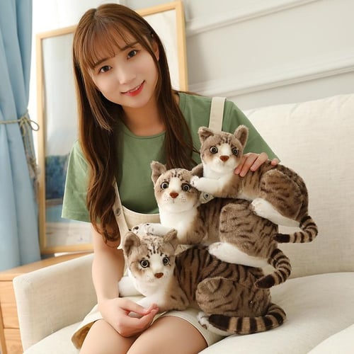Lying cat plush clearance