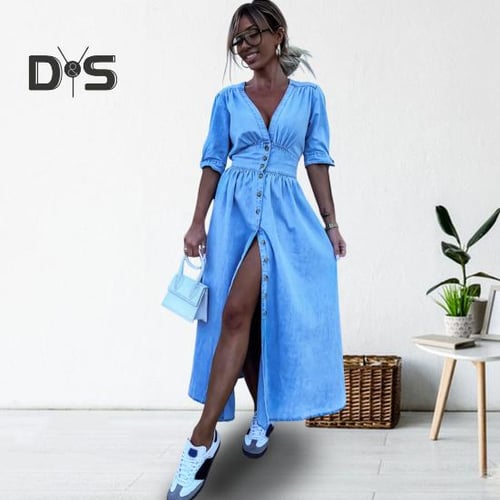 Deep v neck summer dress clearance