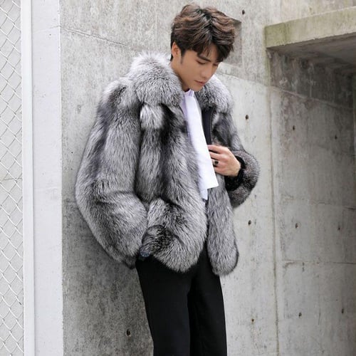 Faux silver fox coat discount