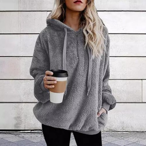 Women's fuzzy sweatshirt deals
