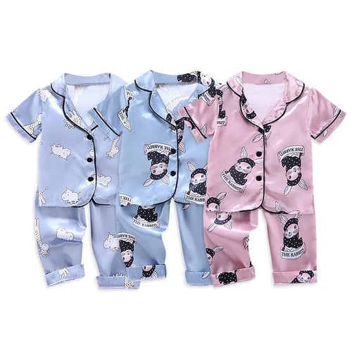 Summer Baby Clothes Kids Girls Boys Pajamas Giraffe Sleepwear