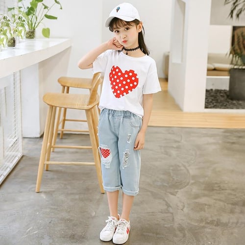 Ripped jeans for 12 year girl sale