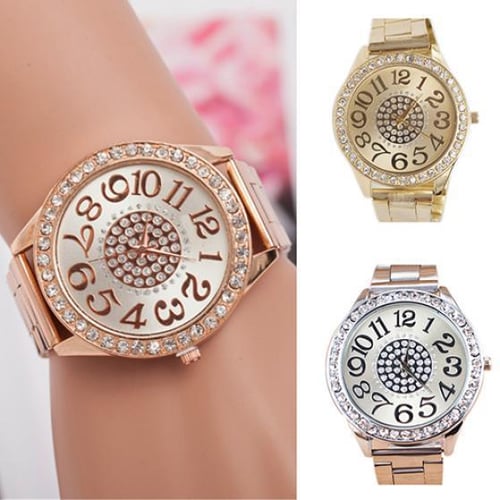 Big round sales dial wrist watch