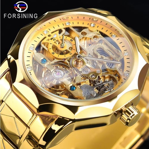 Forsining Men s Fashion Casual Waterproof Hollow Water Diamond