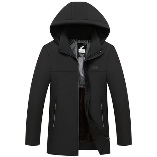 Mens winter fleece warm hooded multi pockets casual cotton jacket on sale