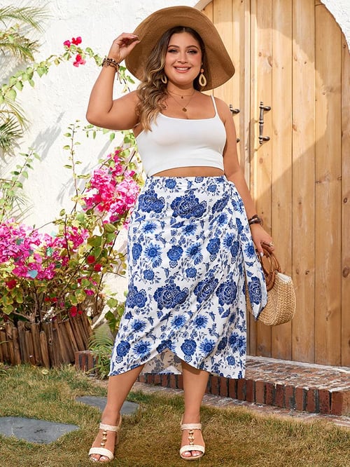 Plus size high waisted skirt quilt 2025