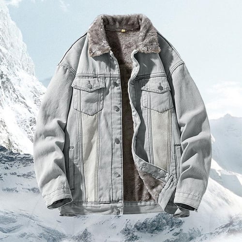 Korean denim jacket mens top