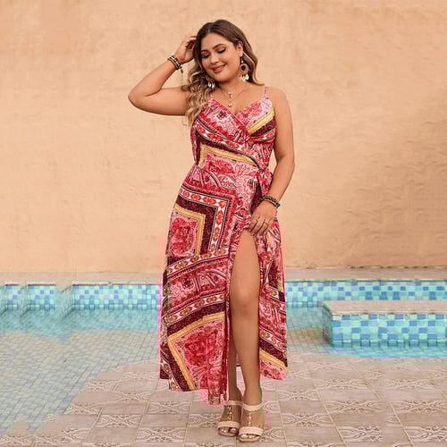 Plus size halter dress summer online