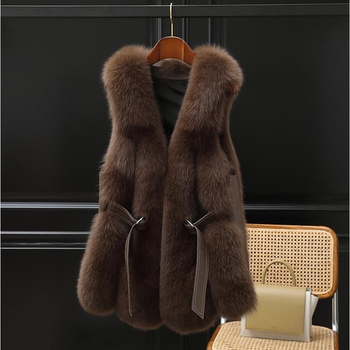 Thin fur vest deals