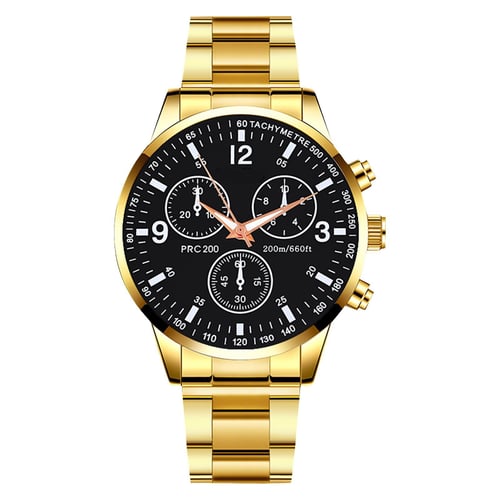 Man crystal stainless steel analog quartz watch outlet