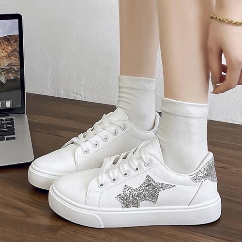 Ladies white walking trainers shop