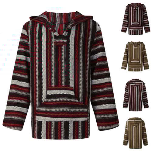 Casual striped hooded sweater best sale