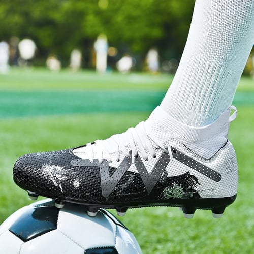 35 45 Unisex Football Boots Camouflage Graffiti High top Long Nail