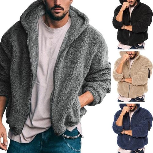 Men's winter thicken discount hoodies zipper warm coat