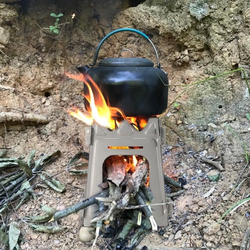 Lixada Camping Titanium Wood Stove Ultralight Folding Camp Stove