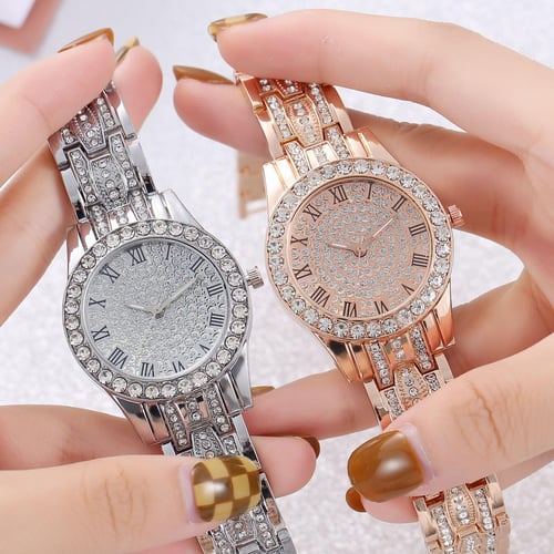 Diamond style quartz watch best sale