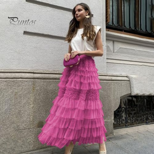 Puffy long skirt shop
