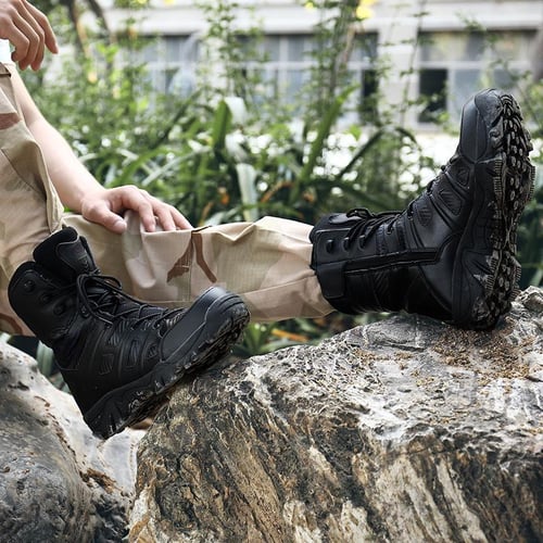 Lace up military boots mens top