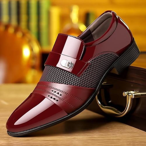 Red dress shoes loafers hotsell