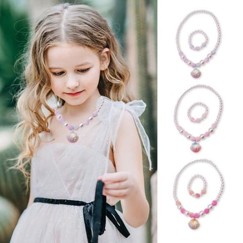 Child pearl necklace set store