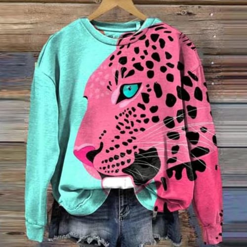 Plant print loose casual sweatshirt new arrivals