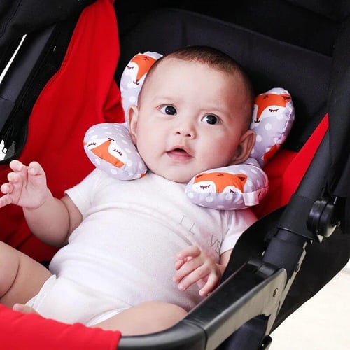 Head and neck support for infant car seat top