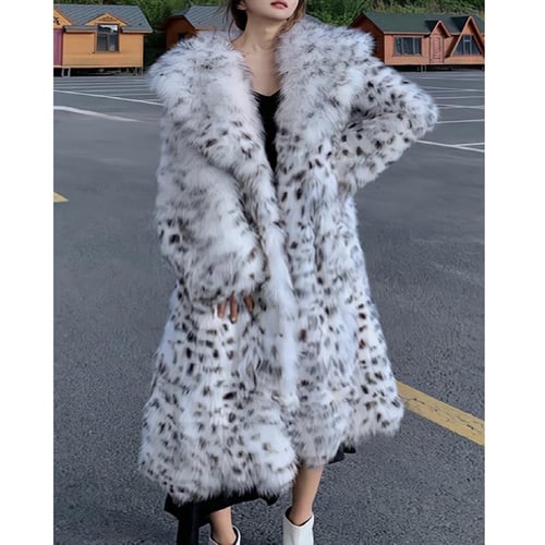 Knee length fur coat discount