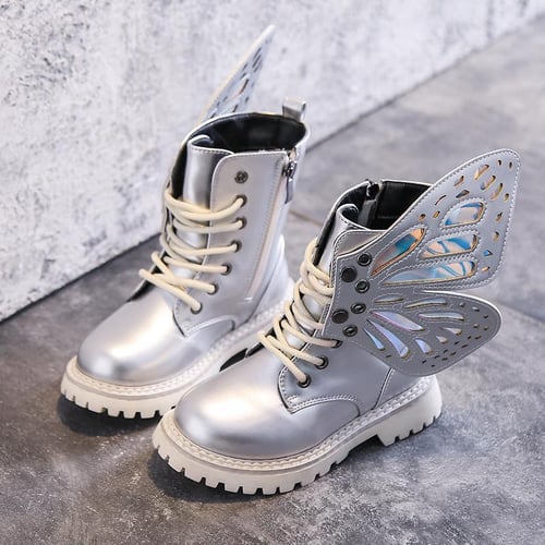 Spring and Autumn New Children s Boots Girls Wings Fashion