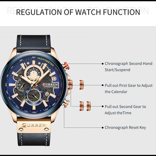 CURREN Watch for Men Top Brand Watches Leather Strap Wristwatch