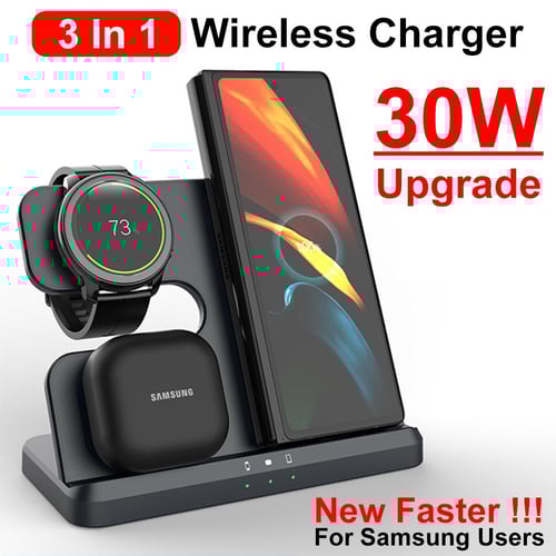 3 in 1 Wireless Charger Stand Fast Charging For Samsung S22 S21