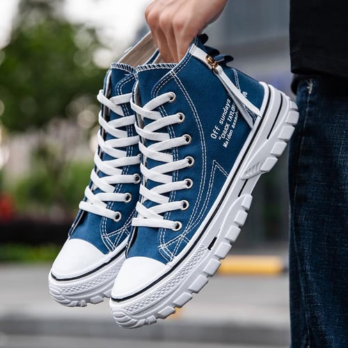 Men's canvas breathable board casual shoes top