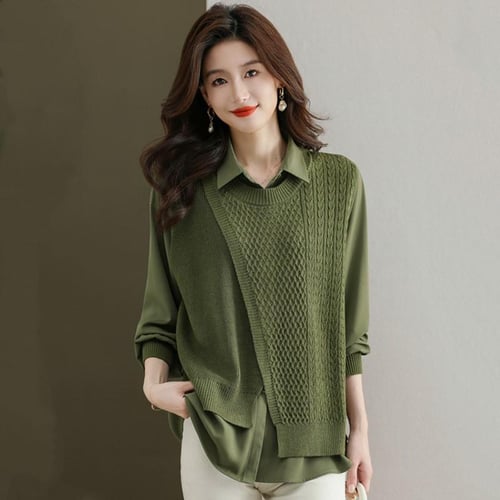 Plus size spring sweaters top