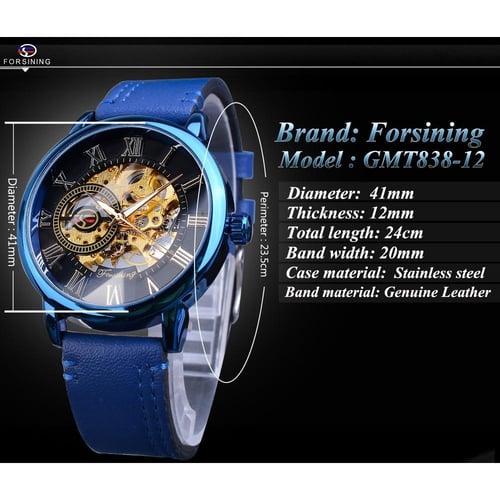 Forsining Watches Men s Fashion Casual Classic Popular Blue Manual