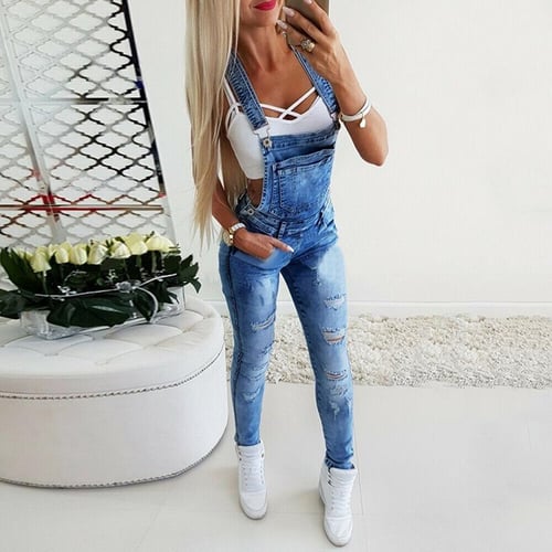 Ladies jeans rompers discount