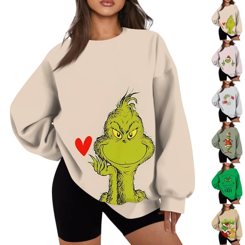 Women's casual printed long sleeve round neck sweatshirt on sale