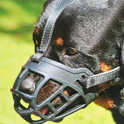 Dog Muzzle Rubber Bucket No Barking Anti Bite Training Obedience