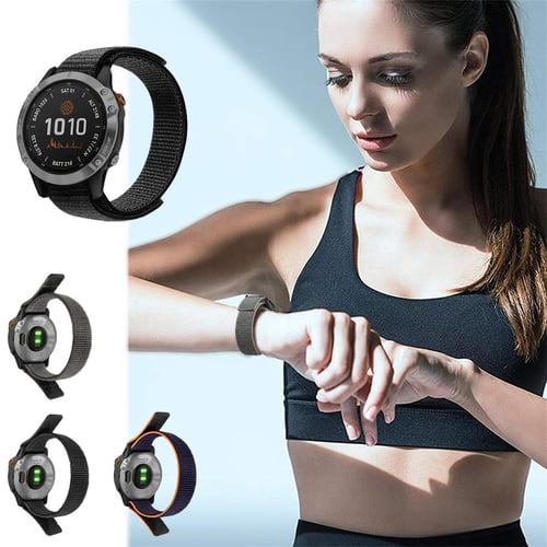 22mm Hook And Loop Quick Dry Watch Band For Fenix 6 Woven Nylon