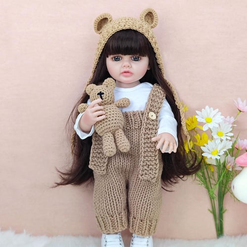 Doll with big eyes and long hair discount
