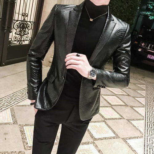 Mens faux sales snakeskin blazer