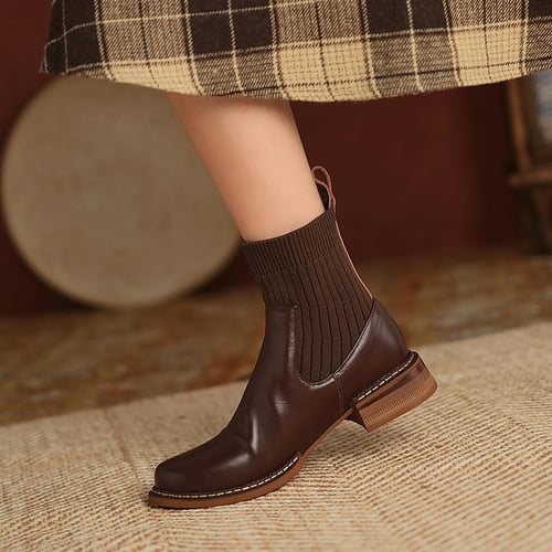 Square toe winter boots shop