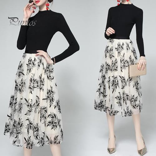 High waisted midi skirt 3d outlet
