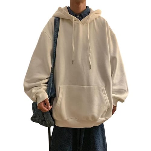 Solid pouch pocket fluffy hoodie 2025
